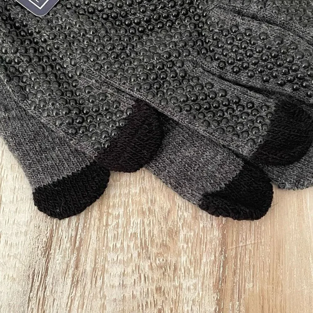 NWT 2 Daiso Digits Touchscreen Touch Screen Grey / Black Adult Warm Knit Gloves